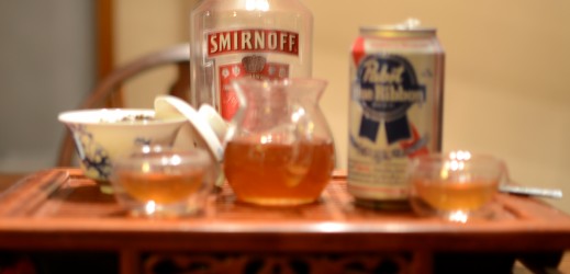 booze on the tea tray