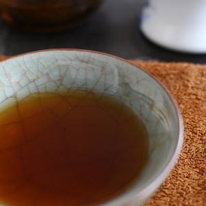 puer tea in a teacup